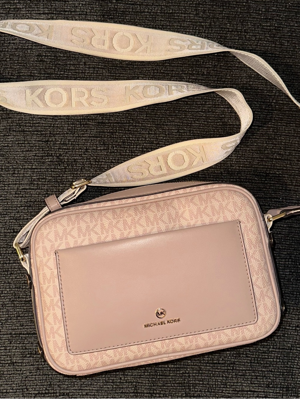 Michael Kors Dusty Pink MK Monogram Crossbody Bag